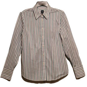 Tommy Hilfiger Women's Woven Point Collar Button Down Shirt Size Medium